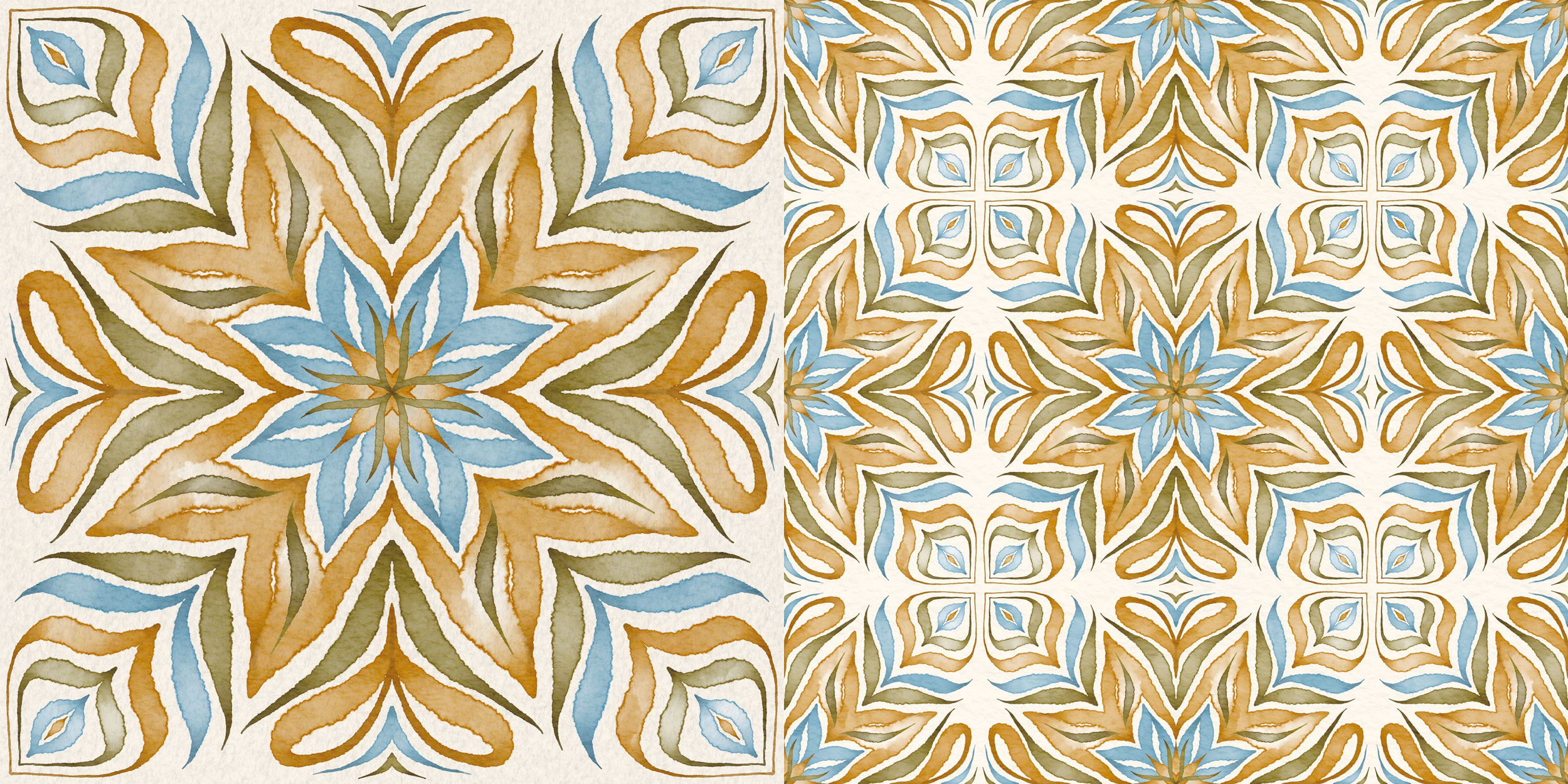 Watercolor Tile Pattern